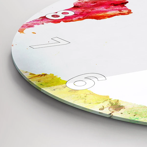 Wanduhr rund Aquarellierte Weltkarte