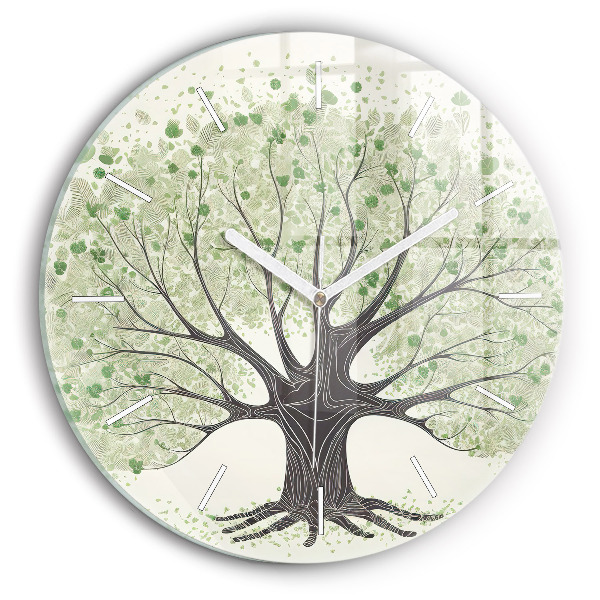 Wanduhr rund mit motiv Großer Baum Natur