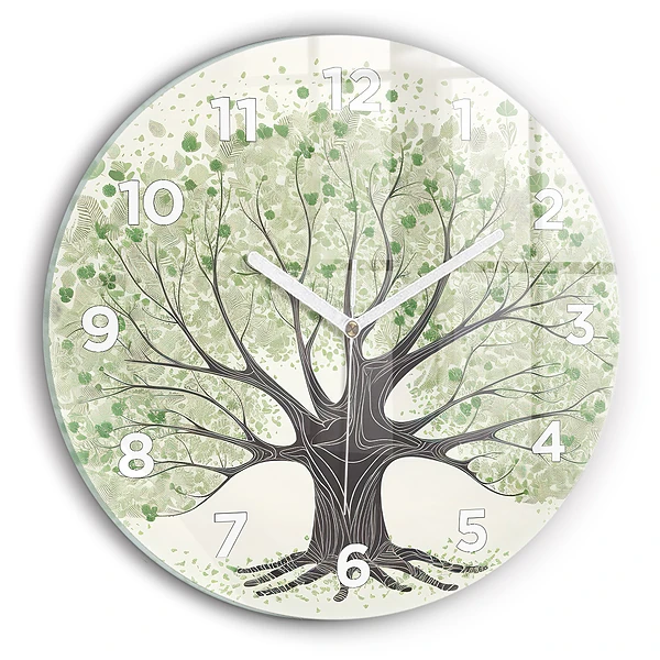 Wanduhr rund mit motiv Großer Baum Natur