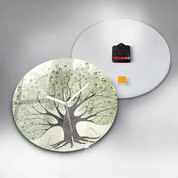 Wanduhr rund mit motiv Großer Baum Natur