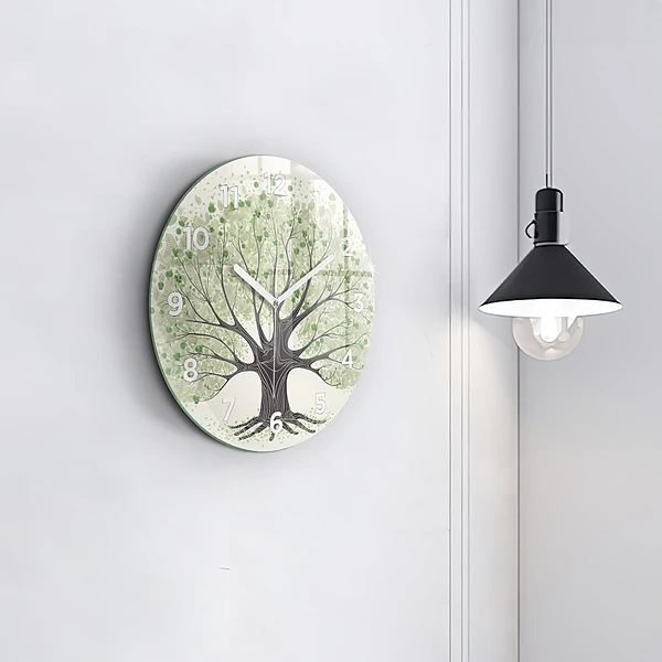 Wanduhr rund mit motiv Großer Baum Natur