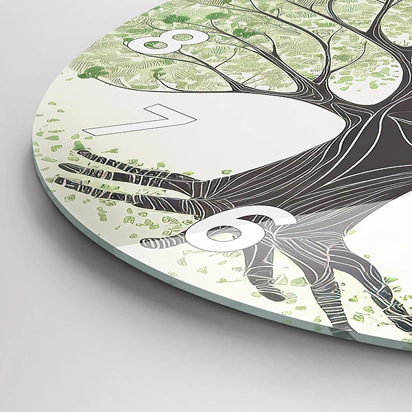 Wanduhr rund mit motiv Großer Baum Natur
