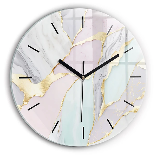 Wanduhr rund Marmor-Muster