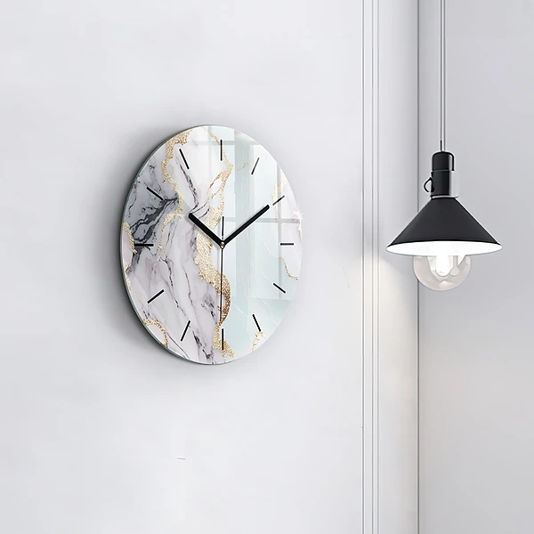 Wanduhr rund Marmor
