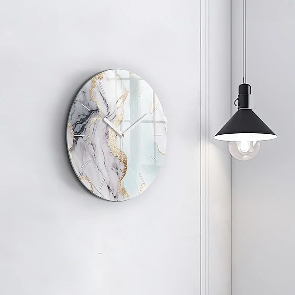 Wanduhr rund Marmor