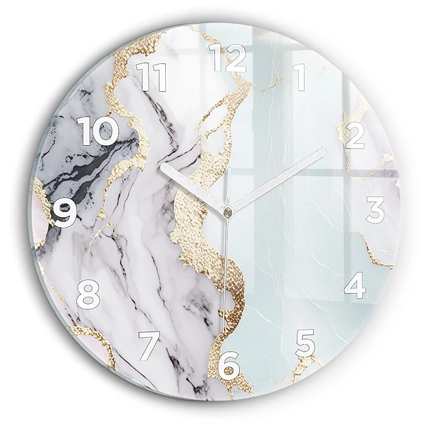 Wanduhr rund Marmor