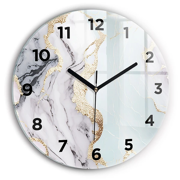 Wanduhr rund Marmor