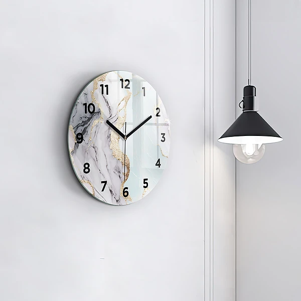 Wanduhr rund Marmor