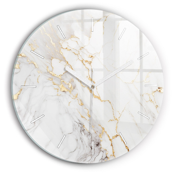 Wanduhr glas rund Dekorativer Marmor