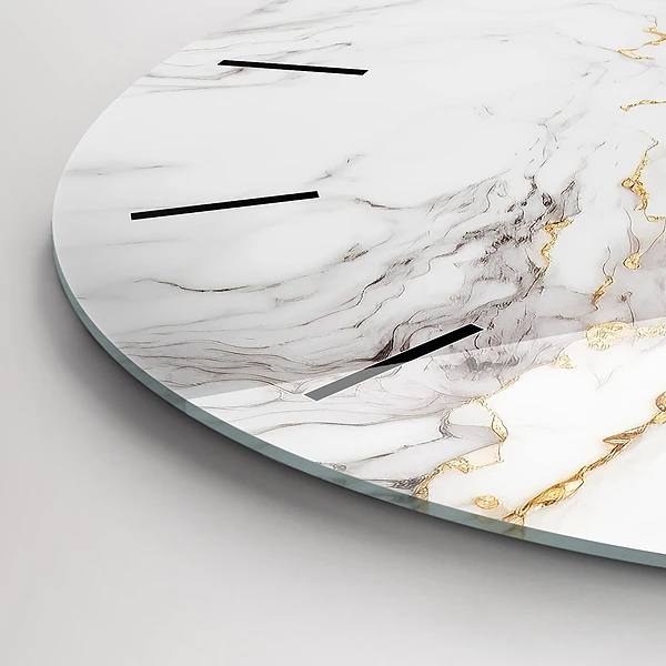 Wanduhr glas rund Dekorativer Marmor