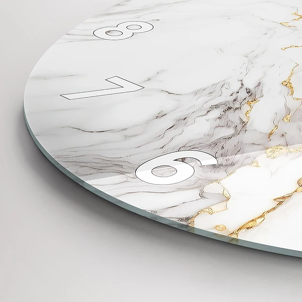 Wanduhr glas rund Dekorativer Marmor