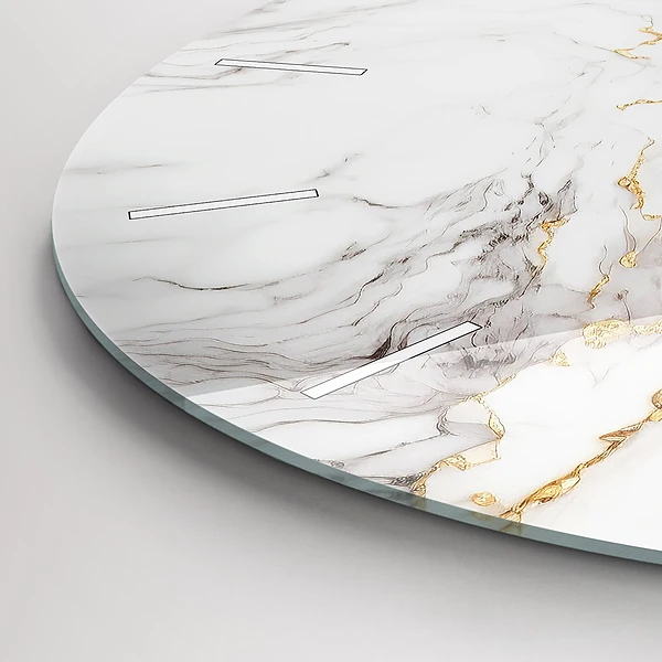 Wanduhr glas rund Dekorativer Marmor