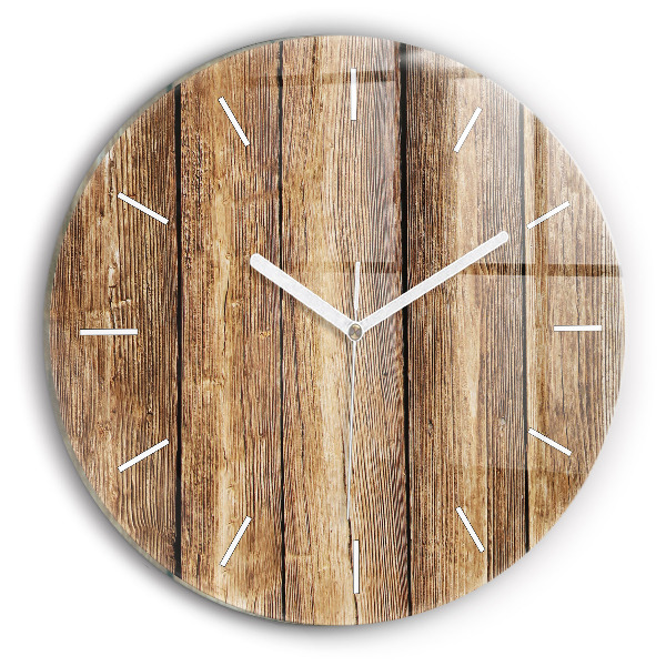 Wanduhr glas rund Hölzerne Bretter