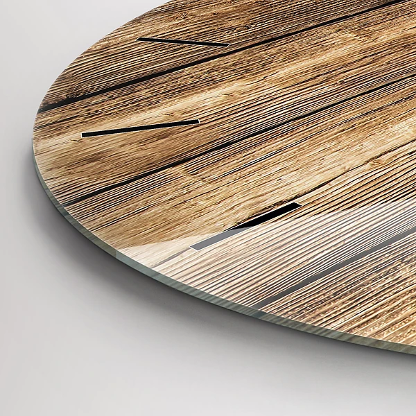 Wanduhr glas rund Hölzerne Bretter