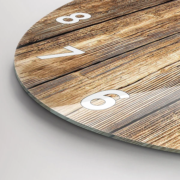 Wanduhr glas rund Hölzerne Bretter