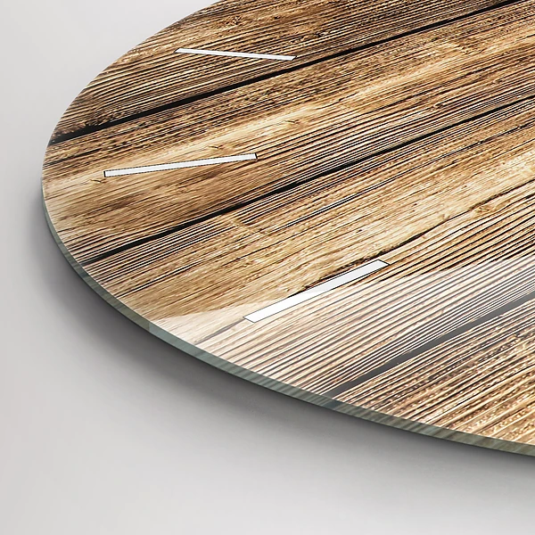 Wanduhr glas rund Hölzerne Bretter