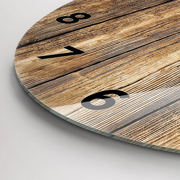 Wanduhr glas rund Hölzerne Bretter