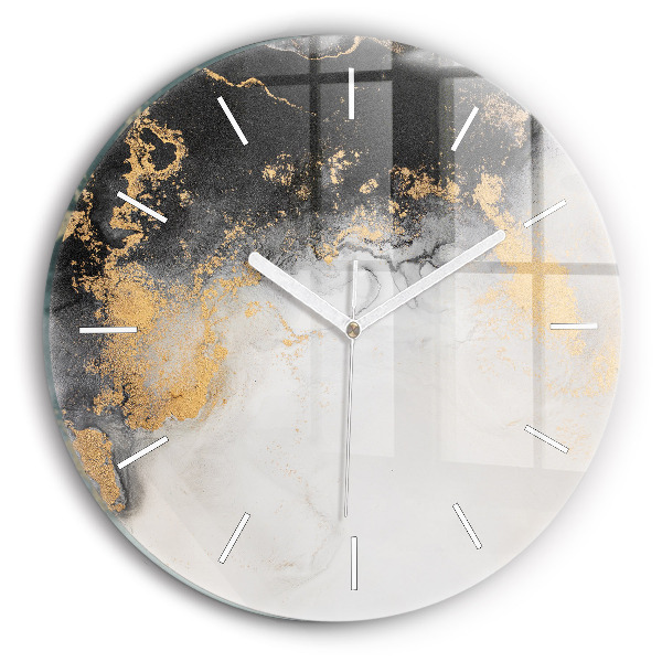 Wanduhr glas rund Marmor-Kunst