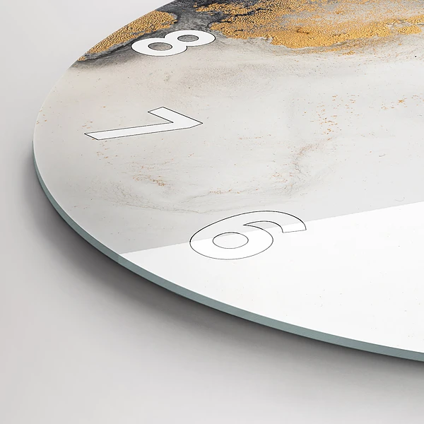 Wanduhr glas rund Marmor-Kunst