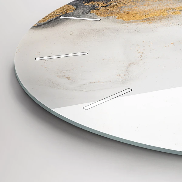 Wanduhr glas rund Marmor-Kunst