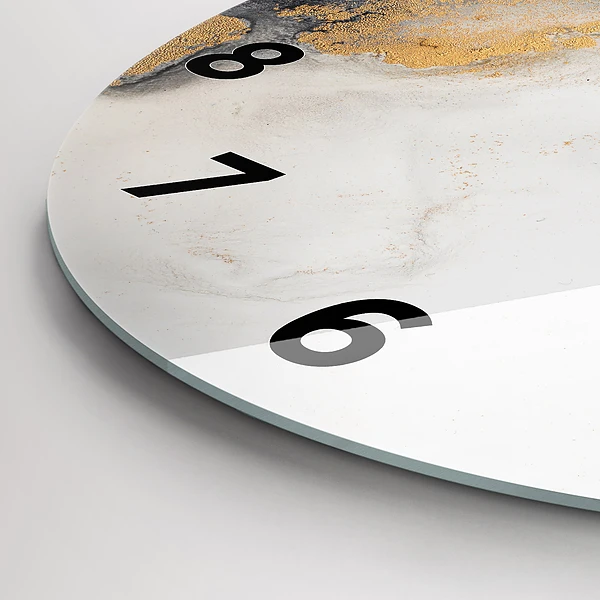 Wanduhr glas rund Marmor-Kunst