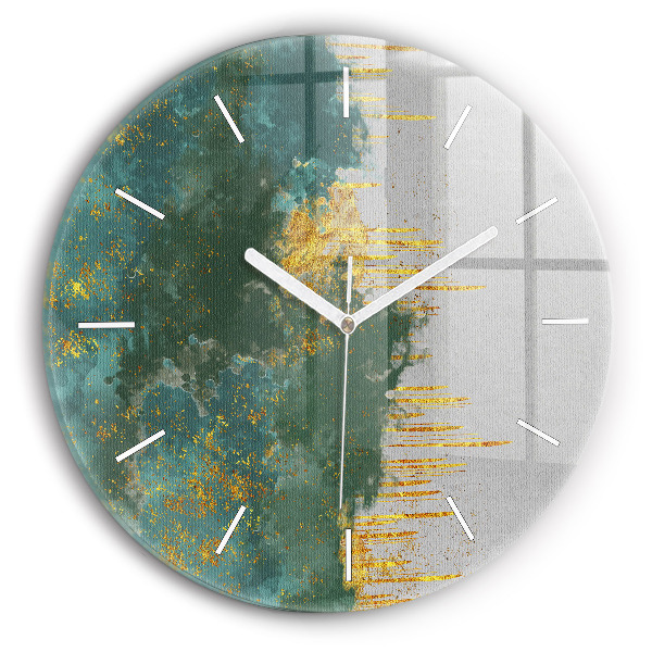 Wanduhr glas rund Dekoratives Muster