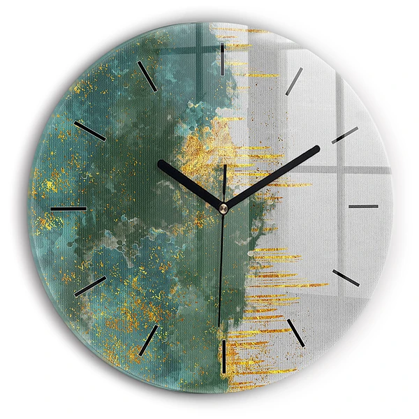 Wanduhr glas rund Dekoratives Muster