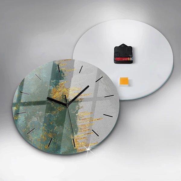 Wanduhr glas rund Dekoratives Muster