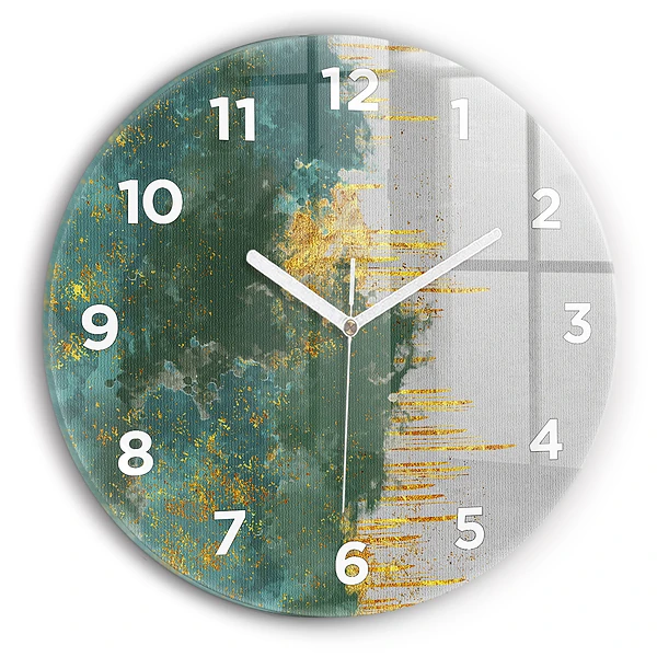Wanduhr glas rund Dekoratives Muster