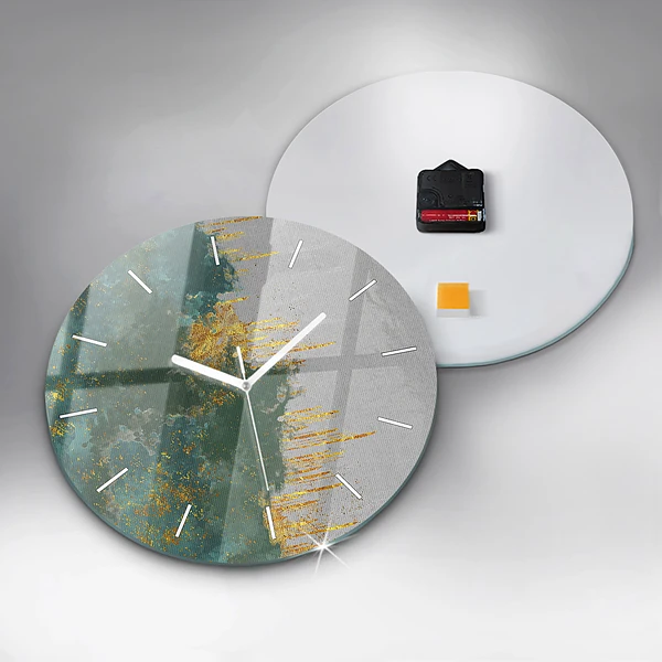 Wanduhr glas rund Dekoratives Muster
