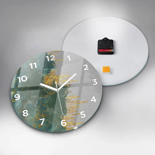 Wanduhr glas rund Dekoratives Muster