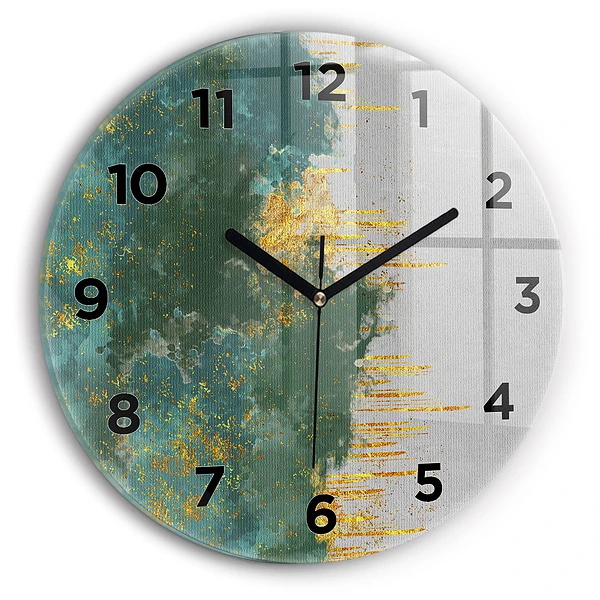 Wanduhr glas rund Dekoratives Muster