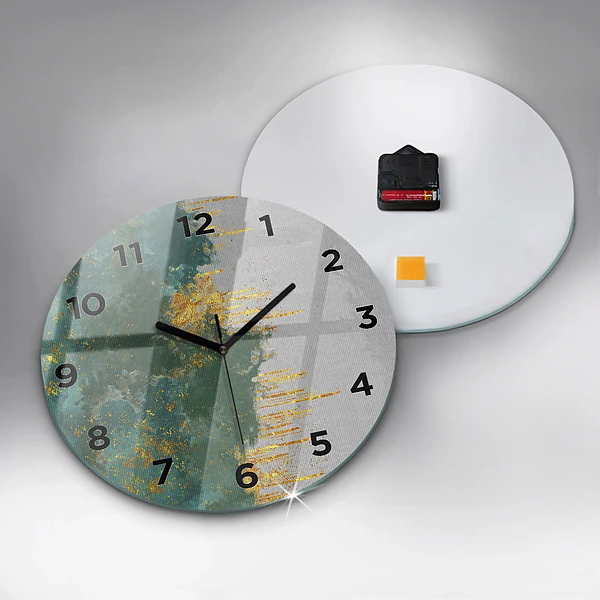 Wanduhr glas rund Dekoratives Muster