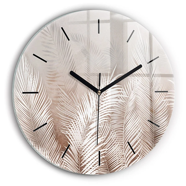Wanduhr rund mit motiv Tropische Blätter