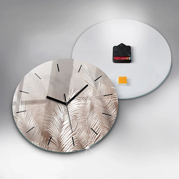 Wanduhr rund mit motiv Tropische Blätter