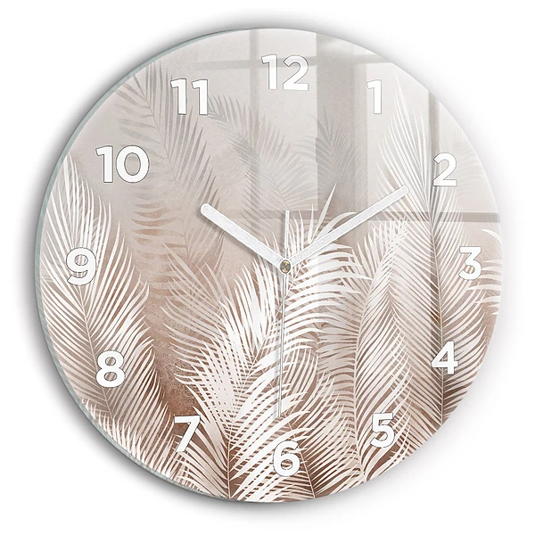 Wanduhr rund mit motiv Tropische Blätter