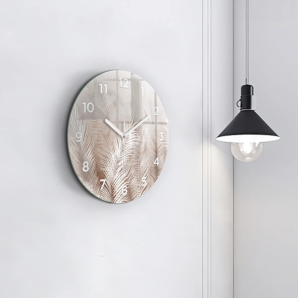 Wanduhr rund mit motiv Tropische Blätter