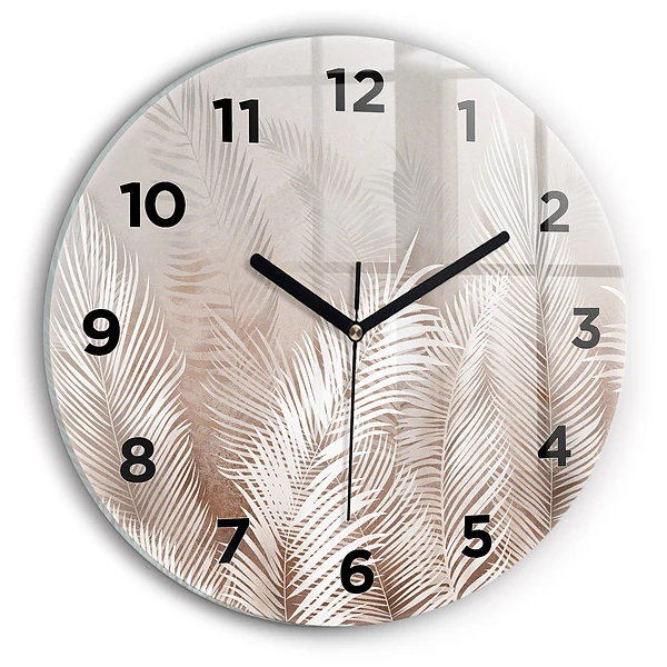 Wanduhr rund mit motiv Tropische Blätter