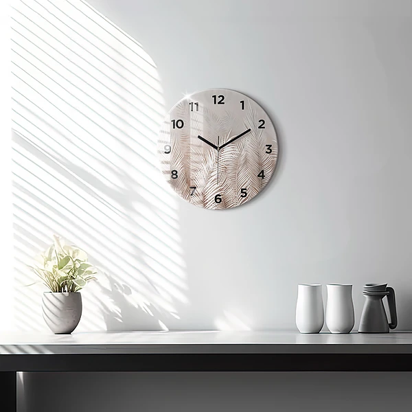 Wanduhr rund mit motiv Tropische Blätter