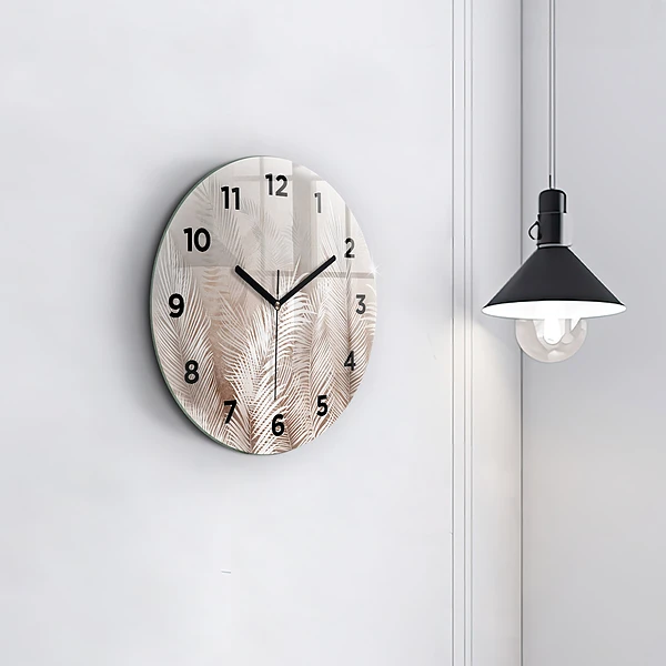 Wanduhr rund mit motiv Tropische Blätter