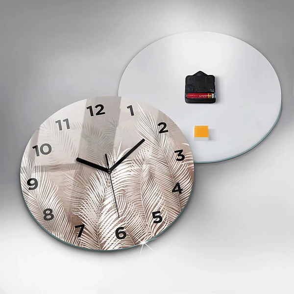 Wanduhr rund mit motiv Tropische Blätter