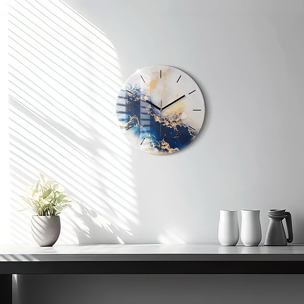 Wanduhr rund mit motiv Marmoriertes Muster