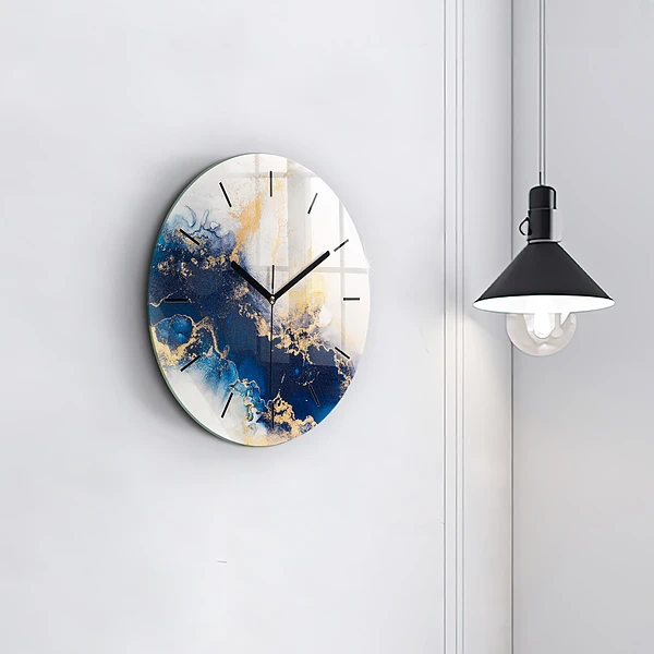 Wanduhr rund mit motiv Marmoriertes Muster
