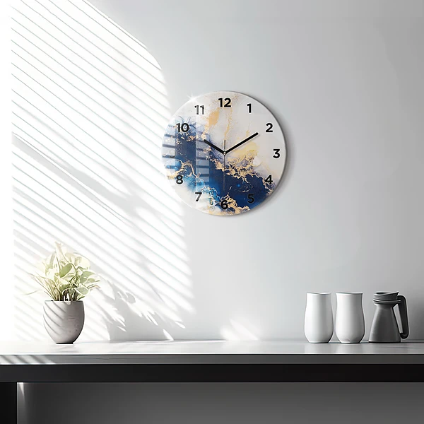 Wanduhr rund mit motiv Marmoriertes Muster