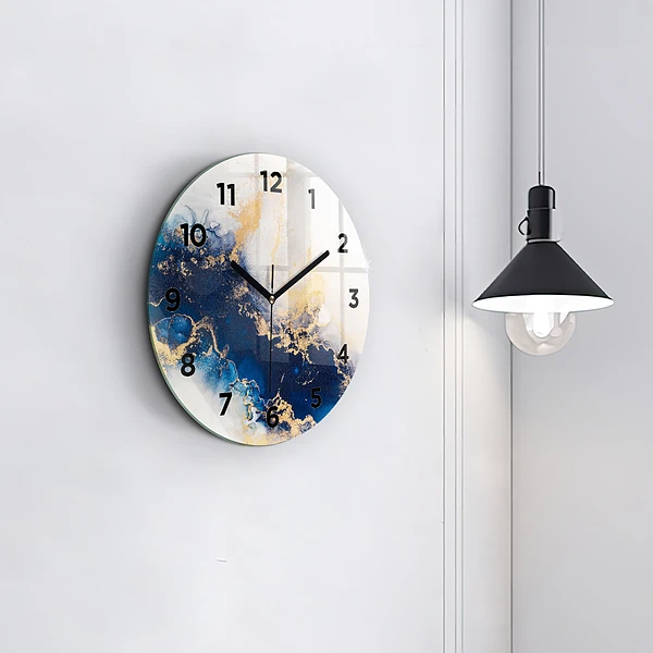 Wanduhr rund mit motiv Marmoriertes Muster