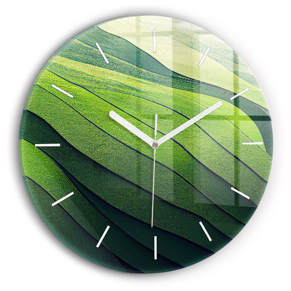 Wanduhr rund mit motiv Abstrakte grüne Felder