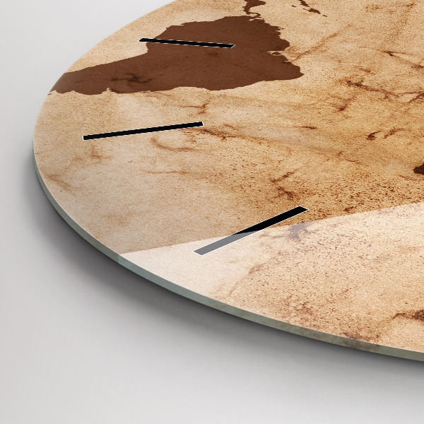 Wanduhr rund Alte Weltkarte