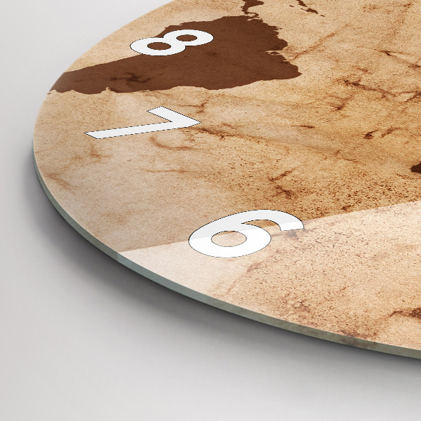 Wanduhr rund Alte Weltkarte