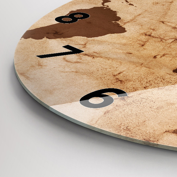 Wanduhr rund Alte Weltkarte