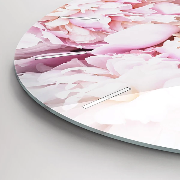 Wanduhr glas rund Dekorative Blumen